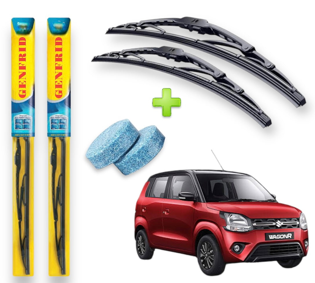 Genfrid Metal Frame Car Wiper For Maruti Wagonr 2019-24 (Right-20, Left–16) (Pack Of 2)(Free Washer Tablet)