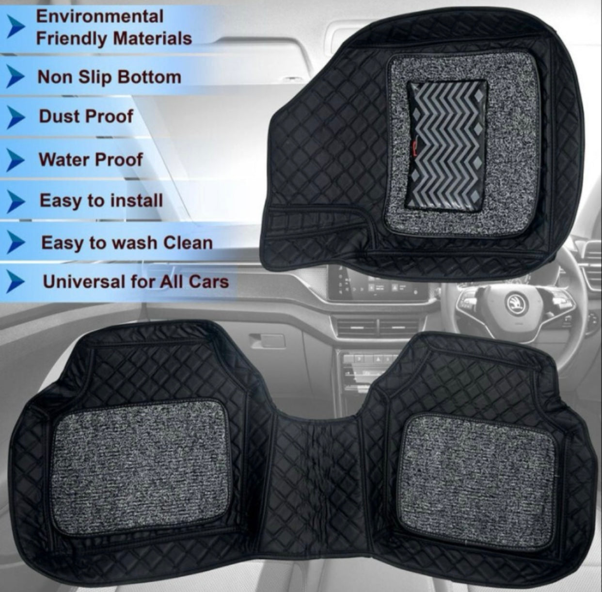 Genfrid 7D Premium Custom Fitted Car Mats For Hyundai Santro Xing