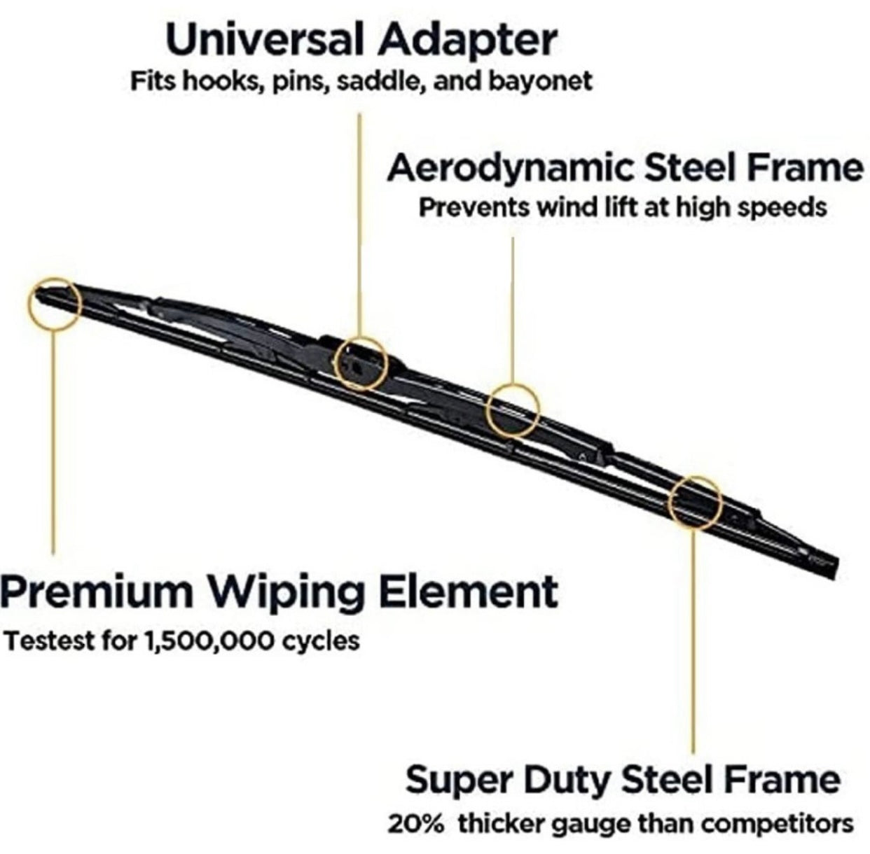 Genfrid Metal Frame Car Wiper For Maruti XL6 (Right-24, Left–16) (Pack Of 2)(Free Washer Tablet)