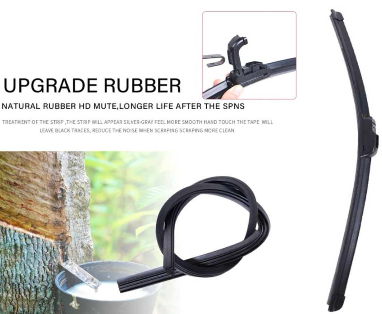 Genfrid Flat Rubber Frameless Car Wiper For Tata Indica Vista (Right-24, Left–16)(Pack Of 2)(Free Washer Tablet)