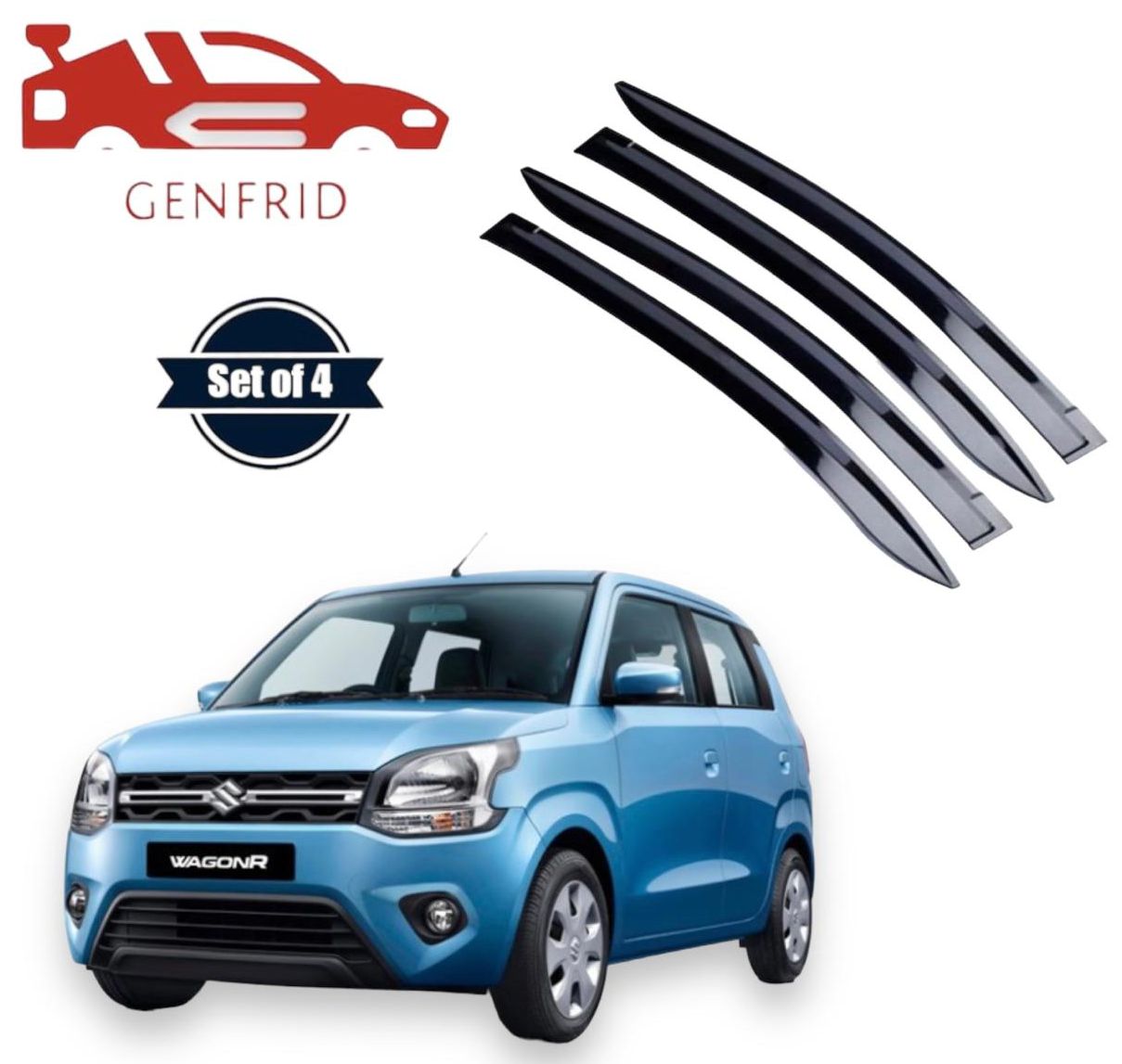 Genfrid Unbreakable Car Door Window Visor For Maruti Wagonr