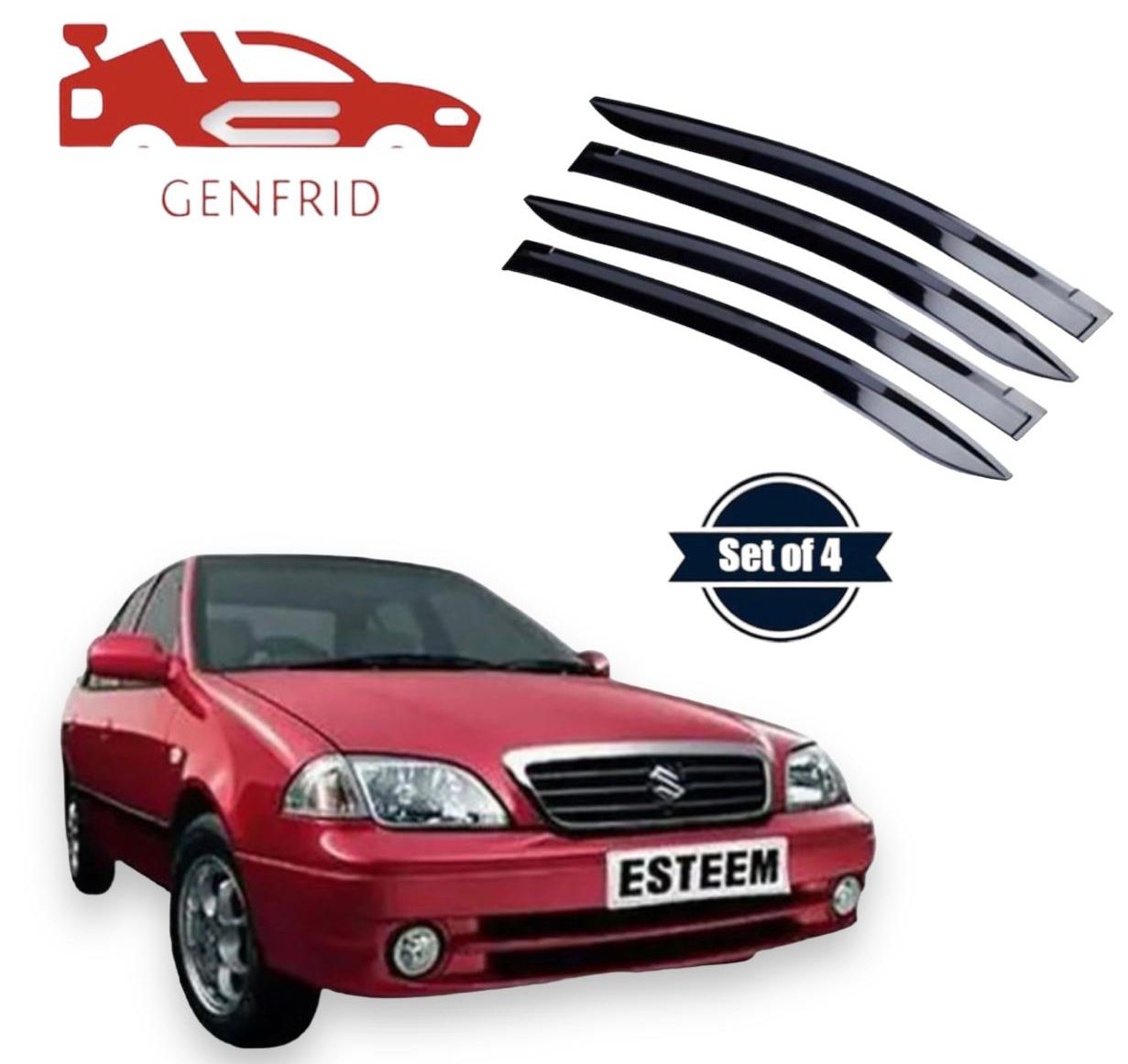 Genfrid Unbreakable Car Door Window Visor For Maruti Esteem