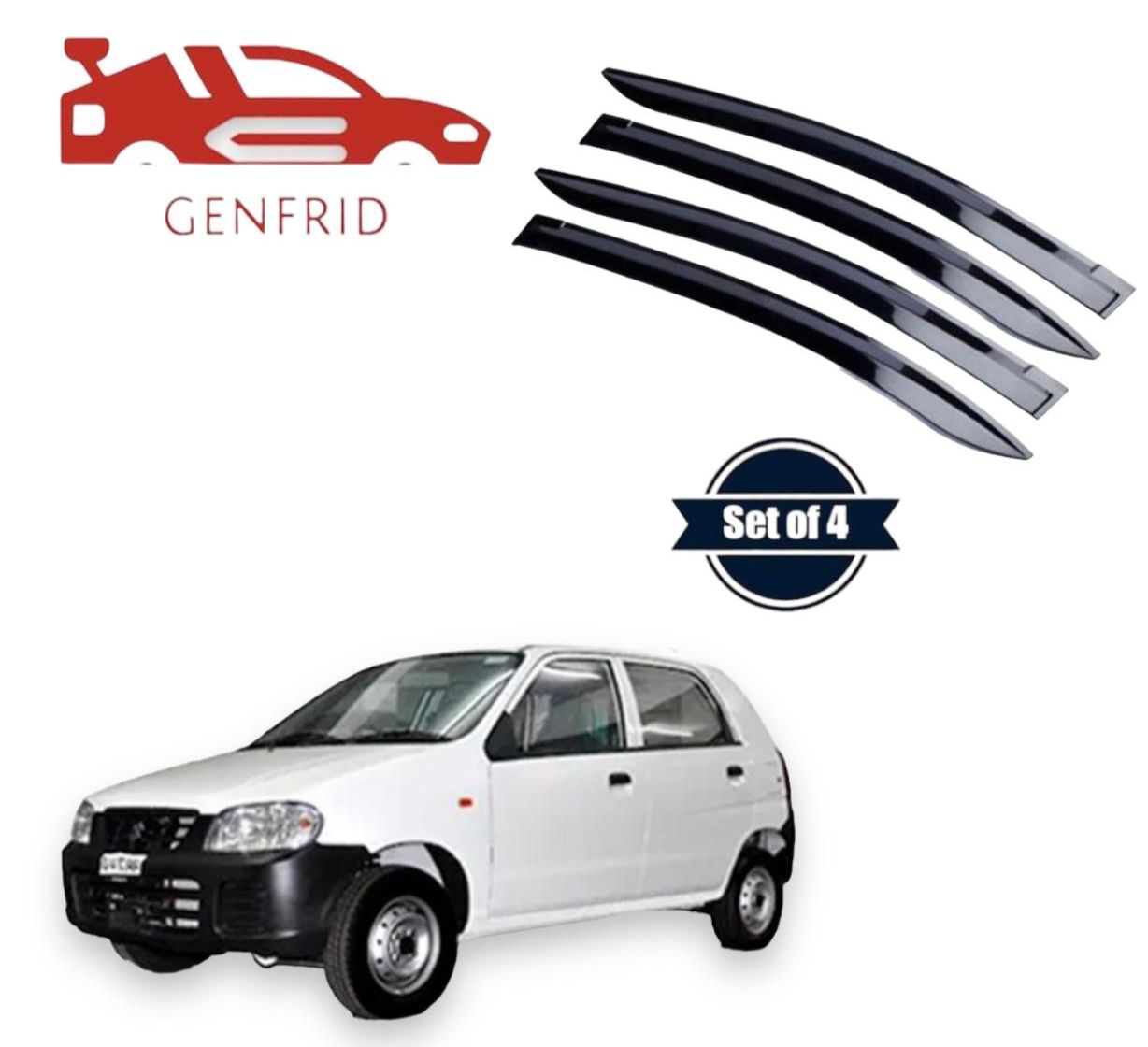 Genfrid Unbreakable Car Door Window Visor For Maruti Alto