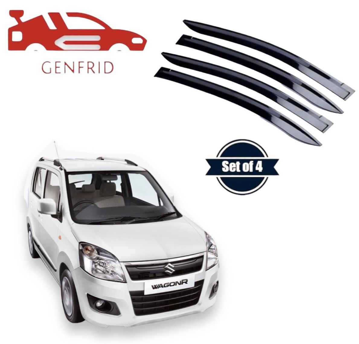 Genfrid Unbreakable Car Door Window Visor For Maruti Wagonr