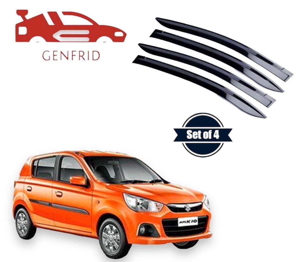 Genfrid Unbreakable Car Door Window Visor For Maruti Alto K10(2014-20)