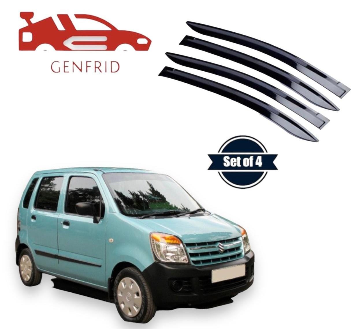 Genfrid Unbreakable Car Door Window Visor For Maruti Wagonr(2006-09)