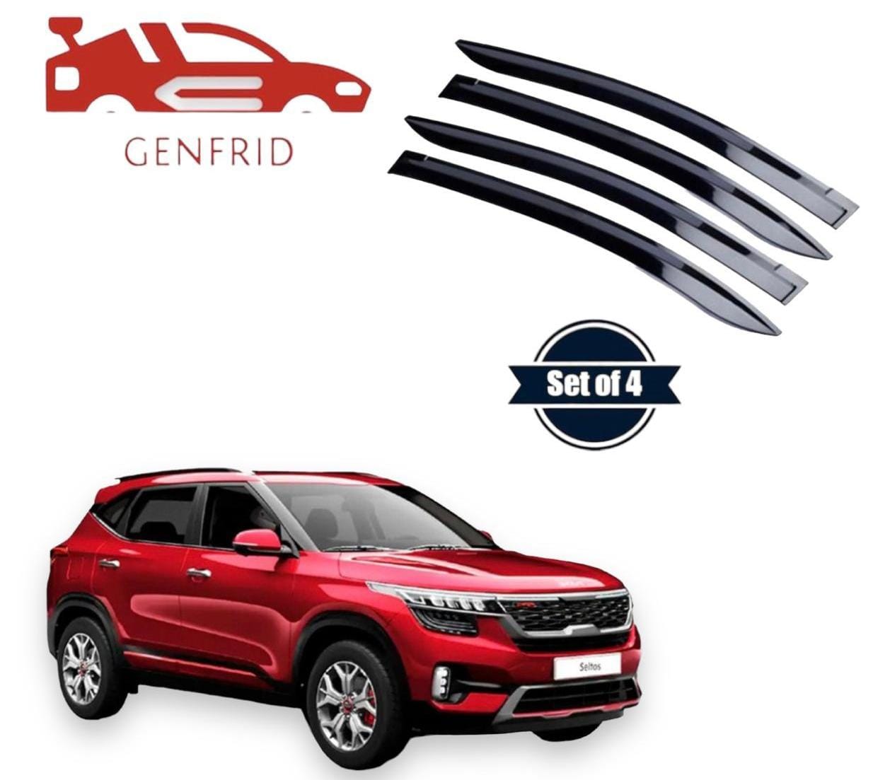 Genfrid Unbreakable Car Door Window Visor For Kia Seltos