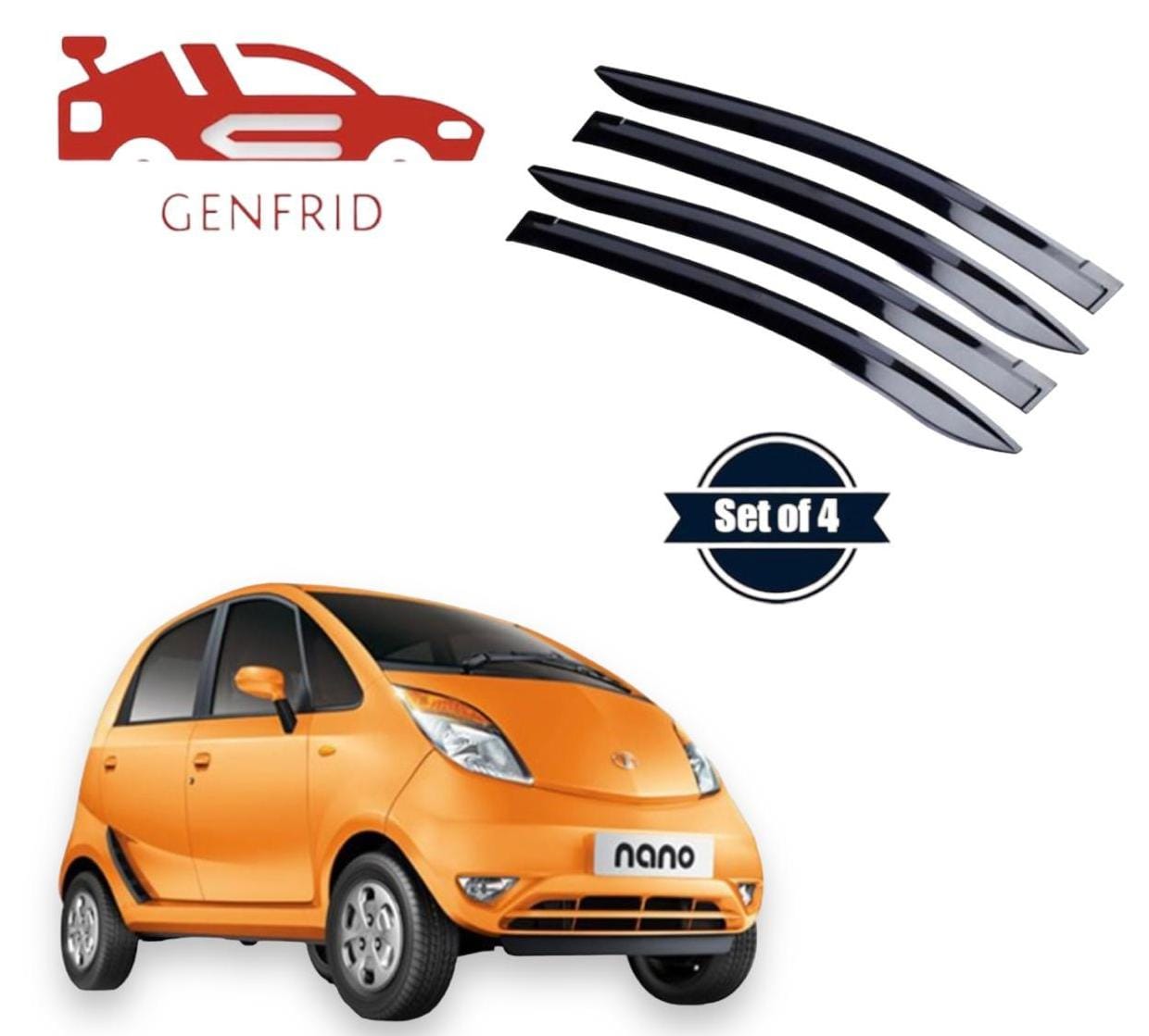 Genfrid Unbreakable Car Door Window Visor For Tata Nano