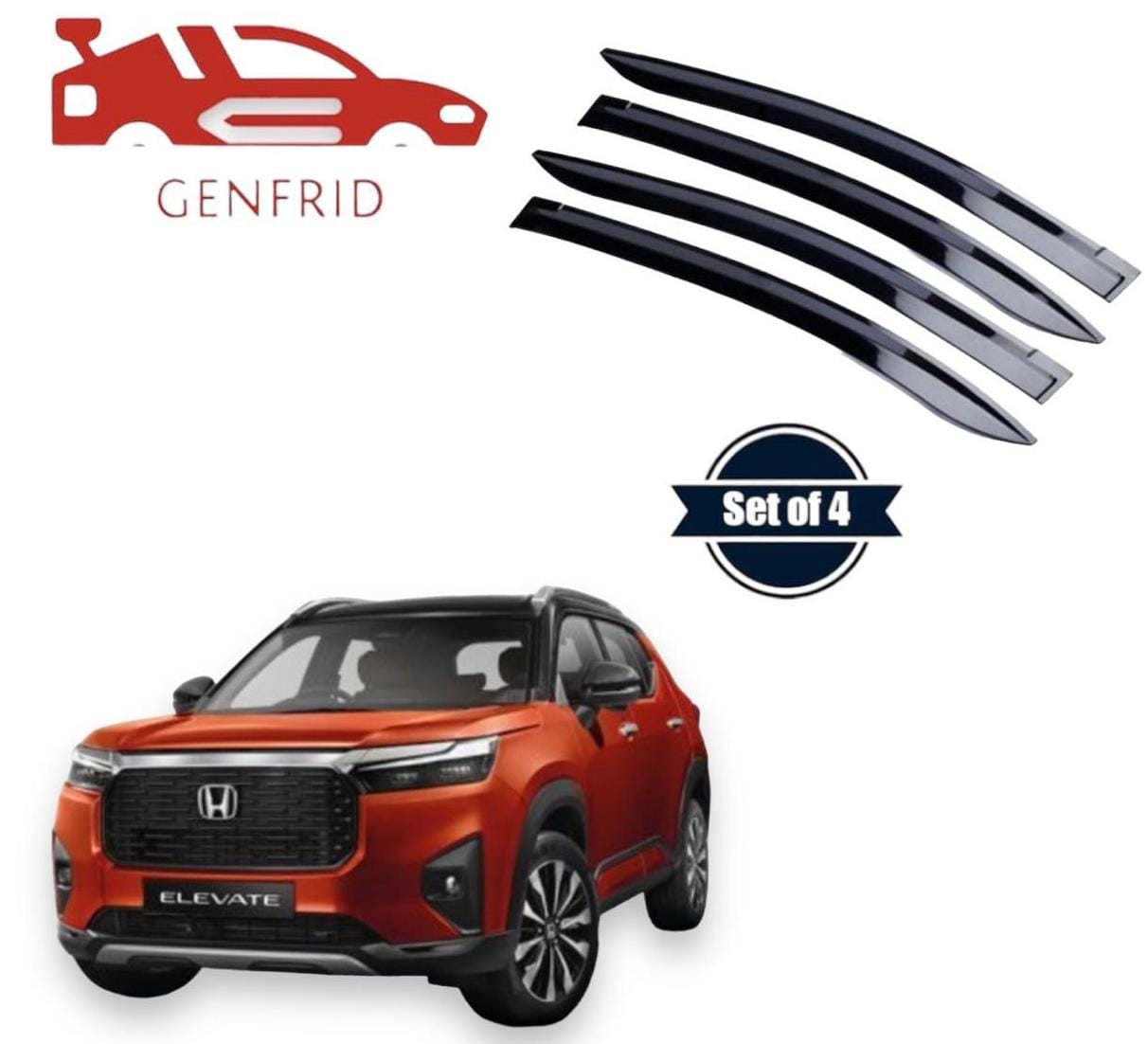 Genfrid Unbreakable Car Door Window Visor For Honda Elevate