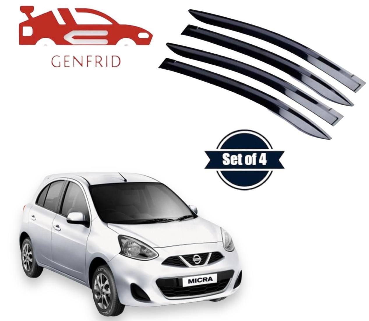 Genfrid Unbreakable Car Door Window Visor For Nissan Micra
