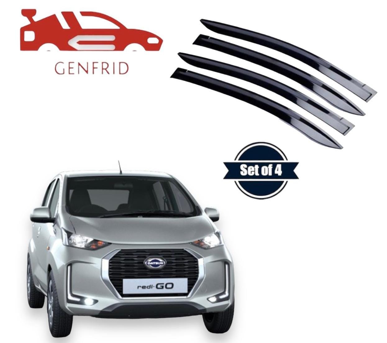 Genfrid Unbreakable Car Door Window Visor For Datsun Redigo