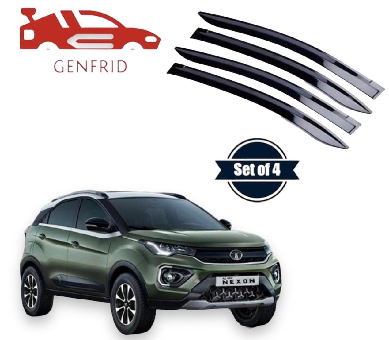 Genfrid Unbreakable Car Door Window Visor For Tata Nexon