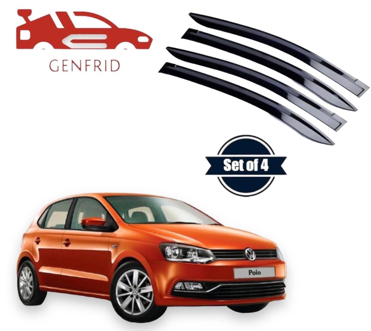 Genfrid Unbreakable Car Door Window Visor For Volkswagen Polo