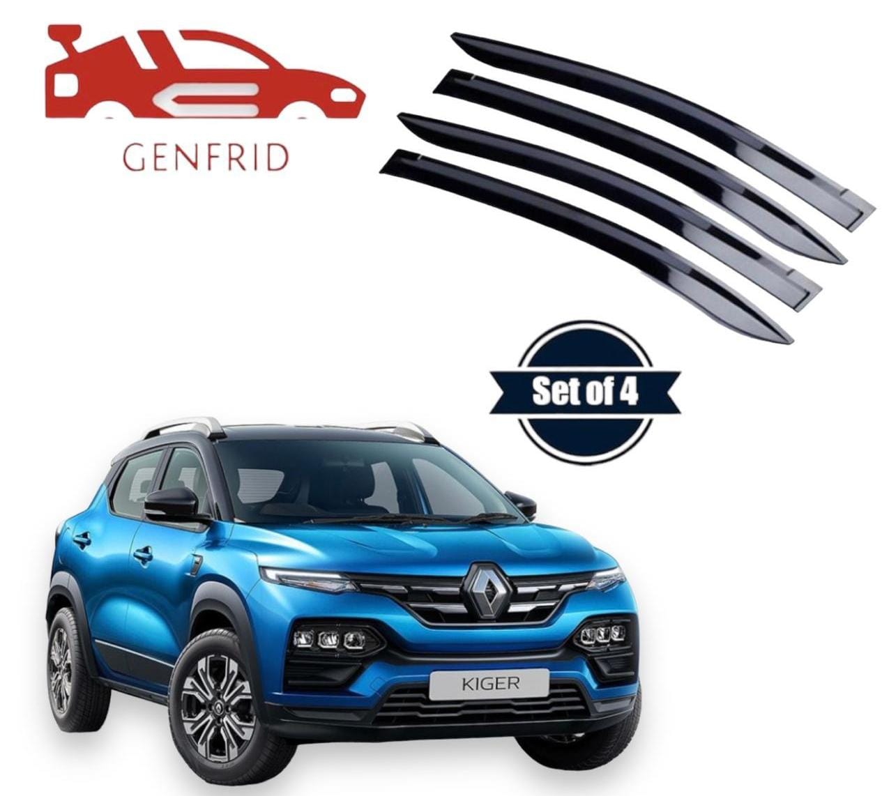 Genfrid Unbreakable Car Door Window Visor For Renault Kiger