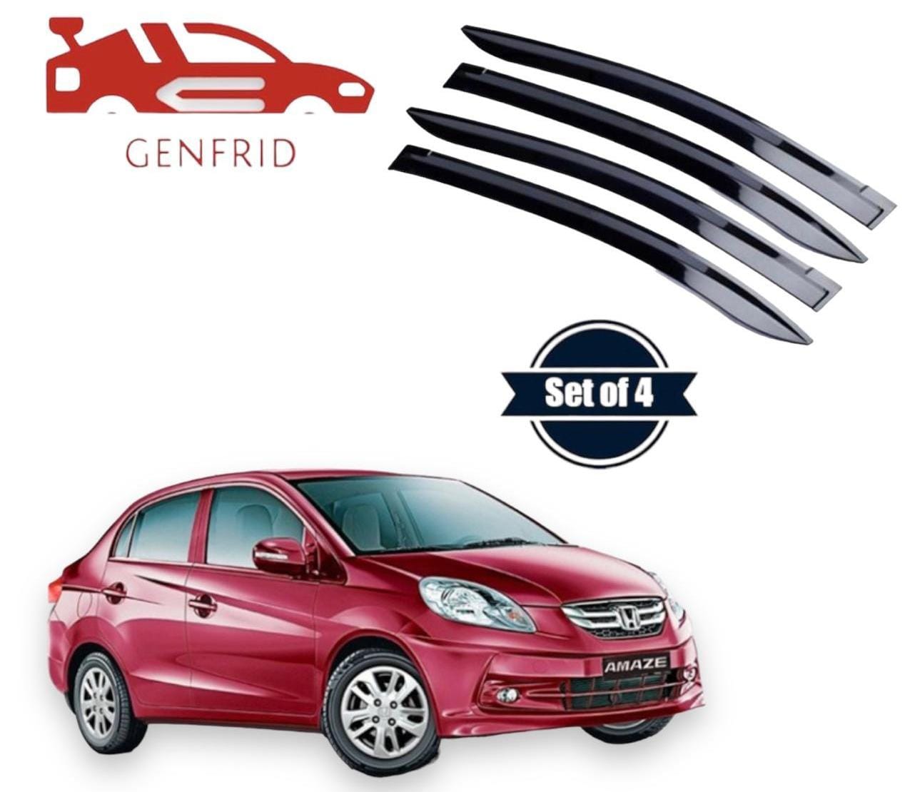 Genfrid Unbreakable Car Door Window Visor For Honda Amaze