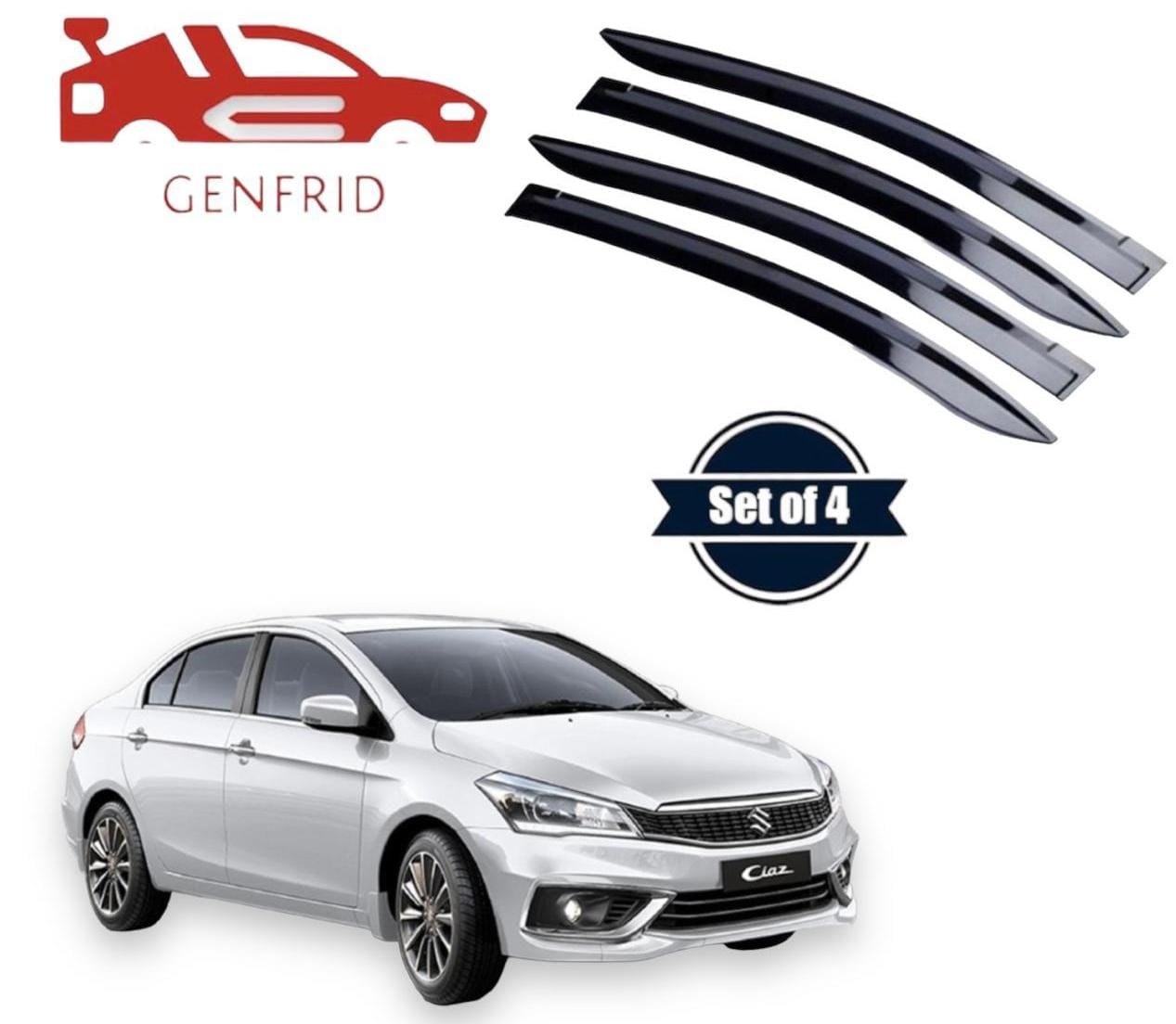 Genfrid Unbreakable Car Door Window Visor For Maruti Ciaz