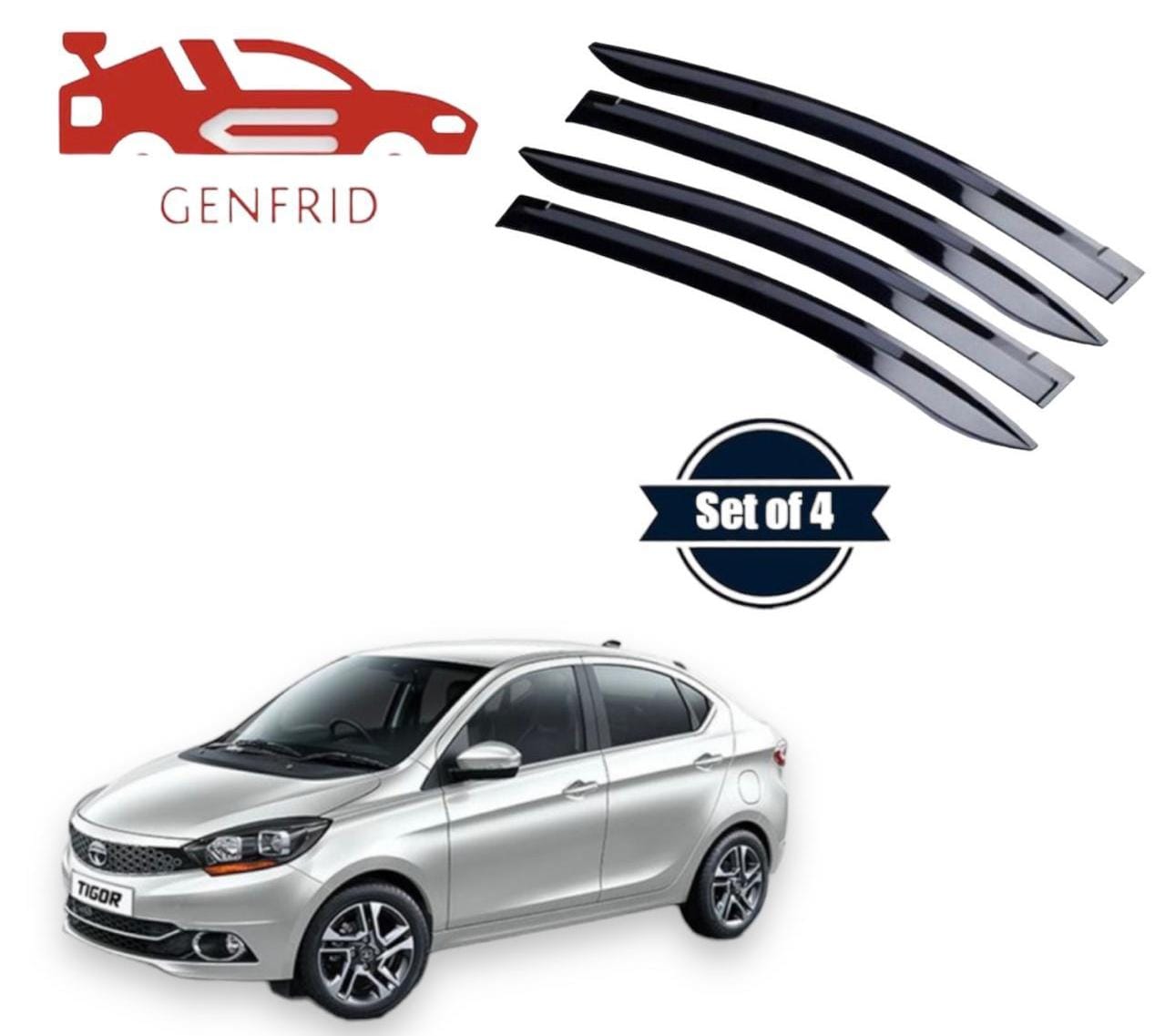 Genfrid Unbreakable Car Door Window Visor For Tata Tigor