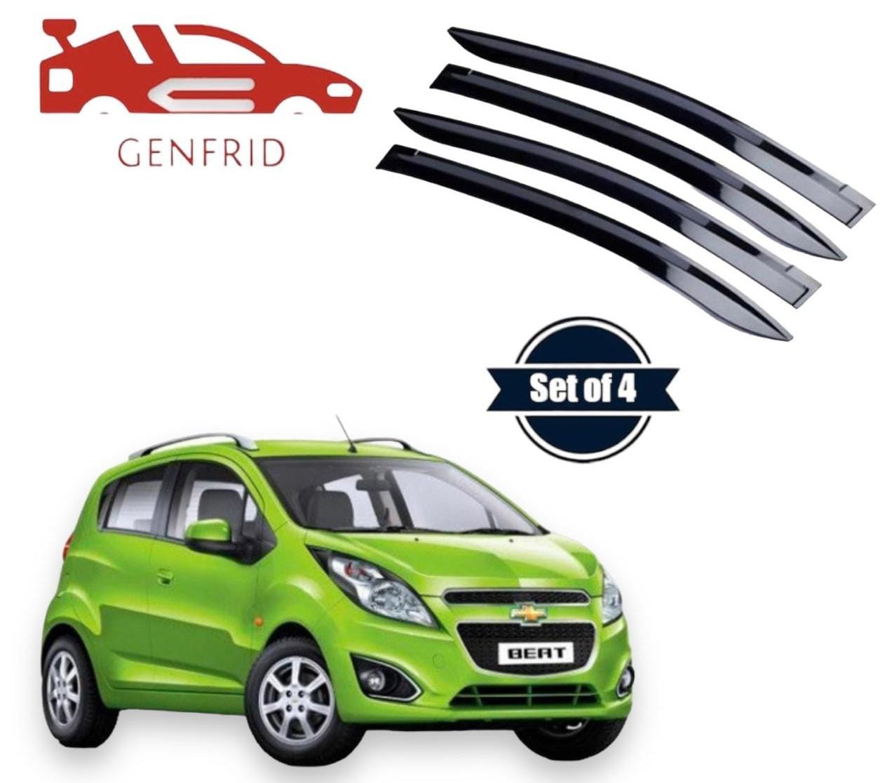 Genfrid Unbreakable Car Door Window Visor For Chevrolet Beat