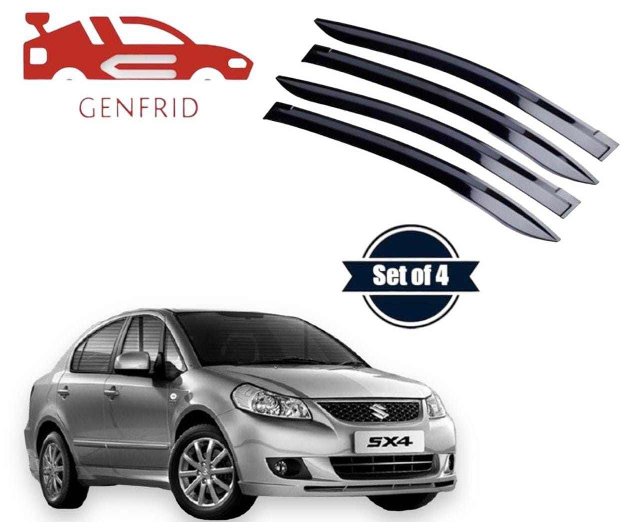 Genfrid Unbreakable Car Door Window Visor For Maruti SX4