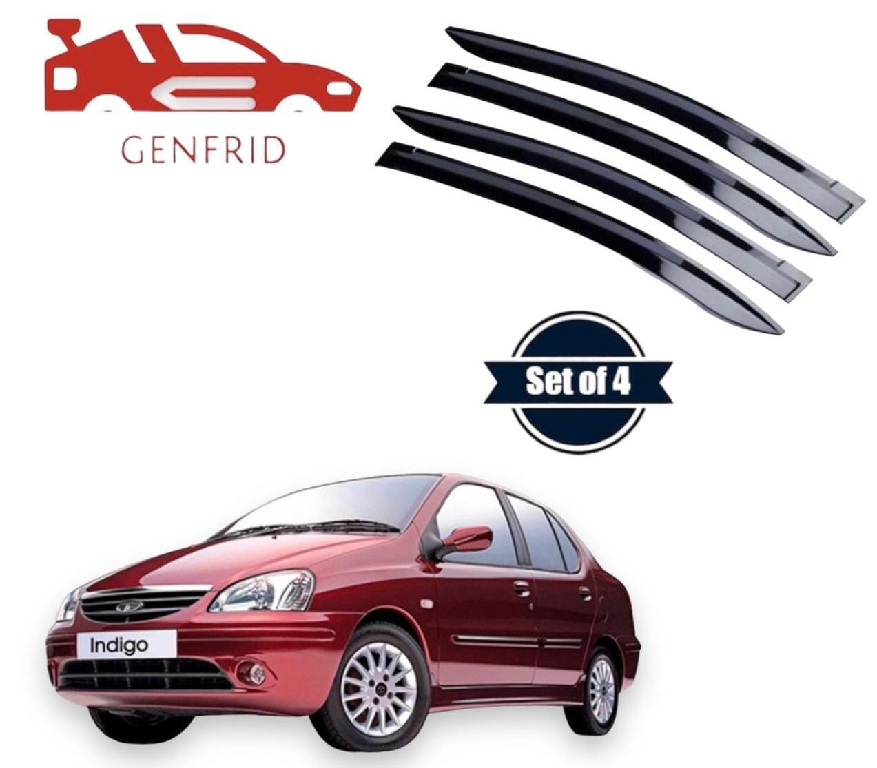 Genfrid Unbreakable Car Door Window Visor For Tata Indigo