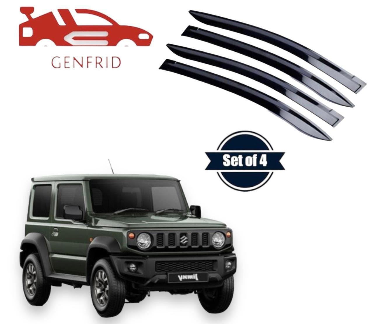 Genfrid Unbreakable Car Door Window Visor For Maruti Jimny