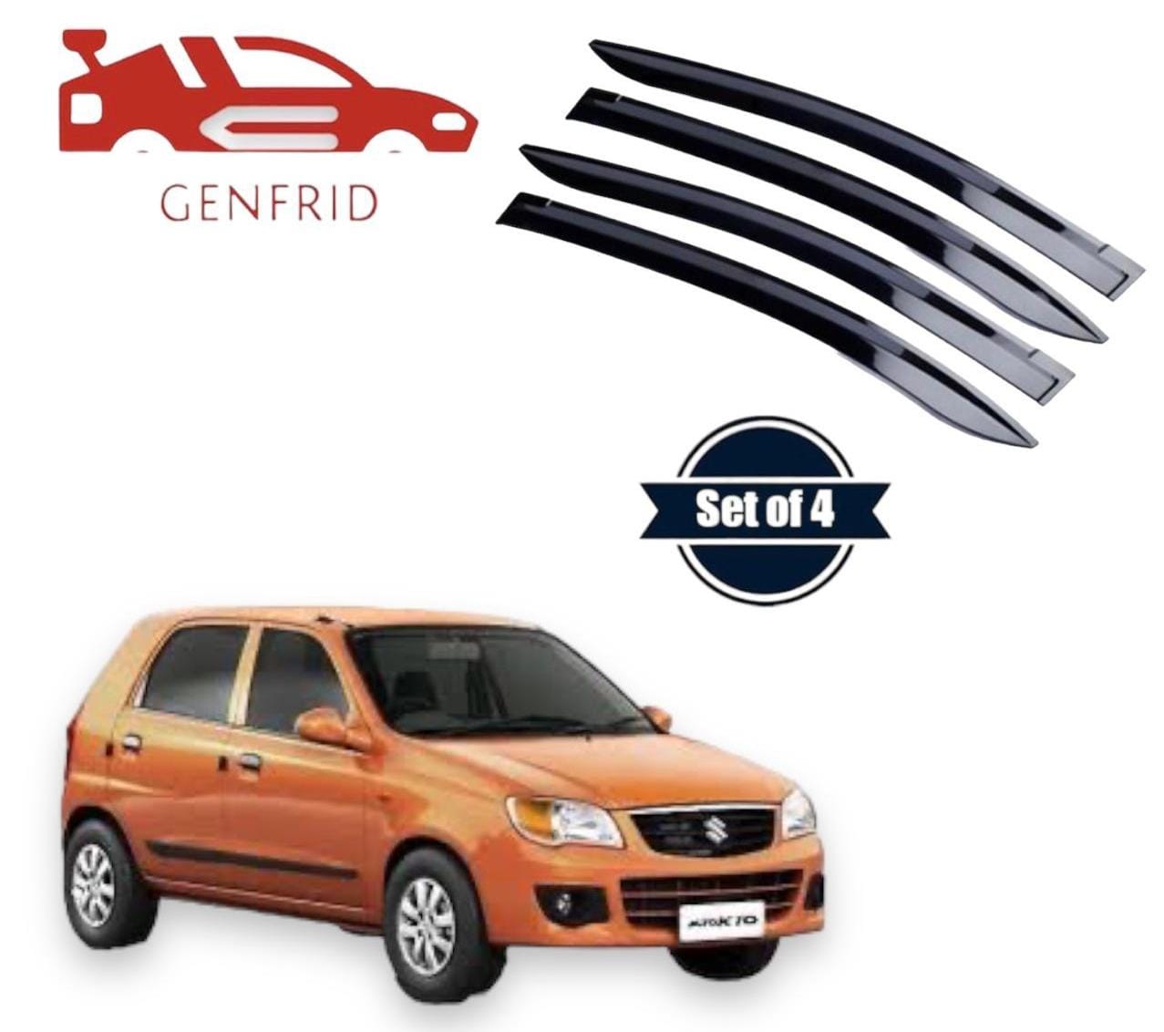 Genfrid Unbreakable Car Door Window Visor For Maruti AltoK10 2010-13