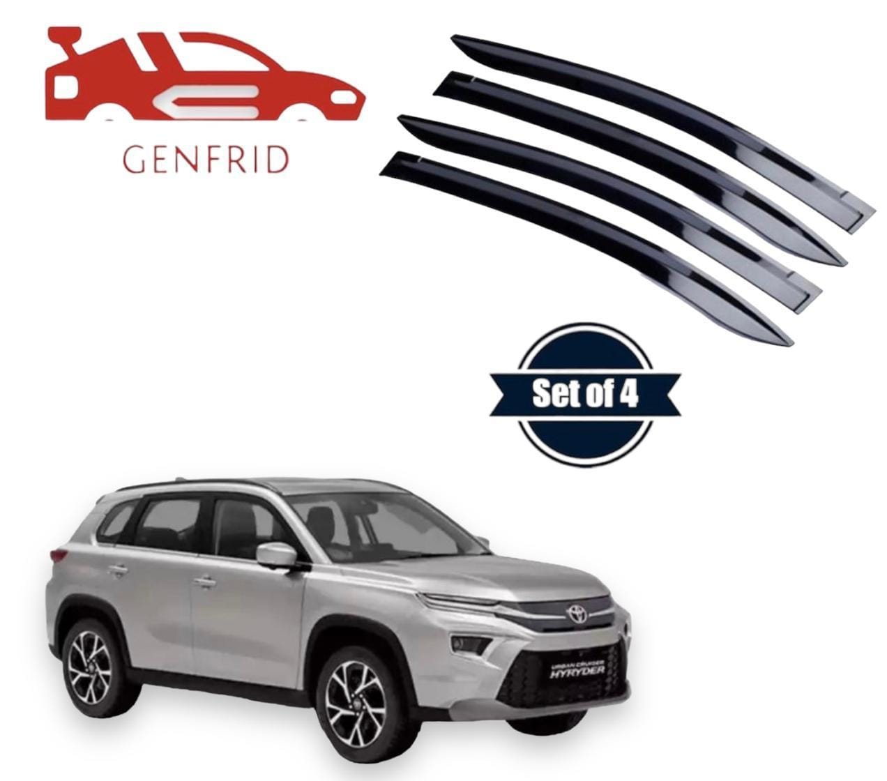 Genfrid Unbreakable Car Door Window Visor For Toyota Hyryder