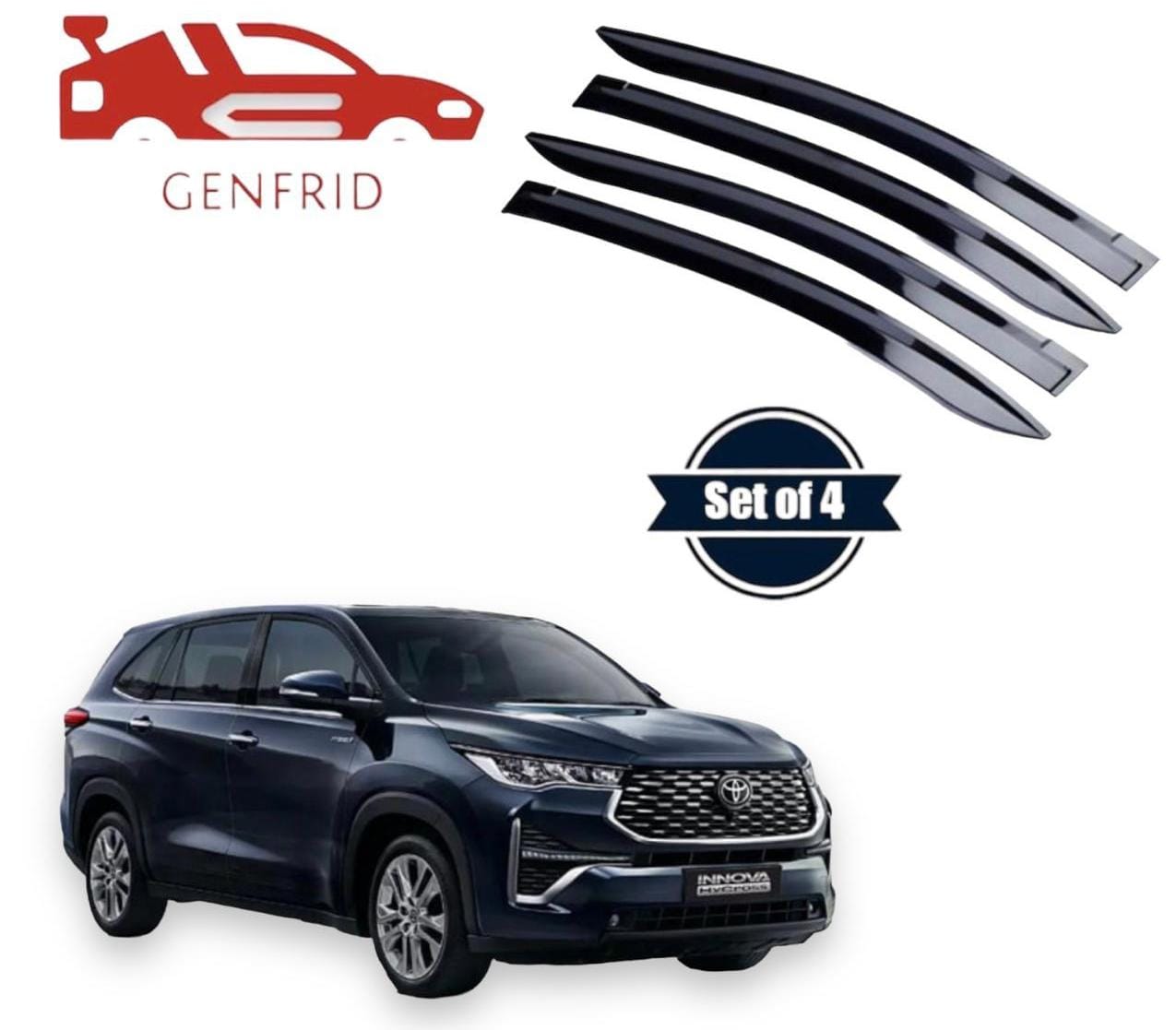 Genfrid Unbreakable Car Door Window Visor For Toyota Innova Hycross