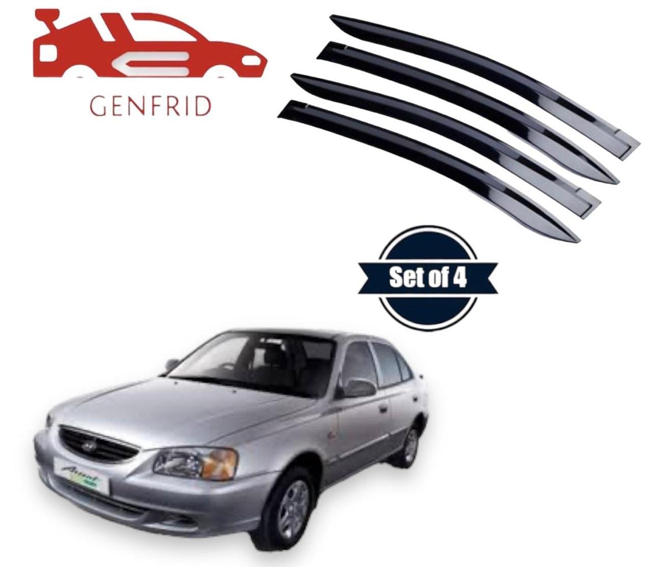 Genfrid Unbreakable Car Door Window Visor For Hyundai Accent