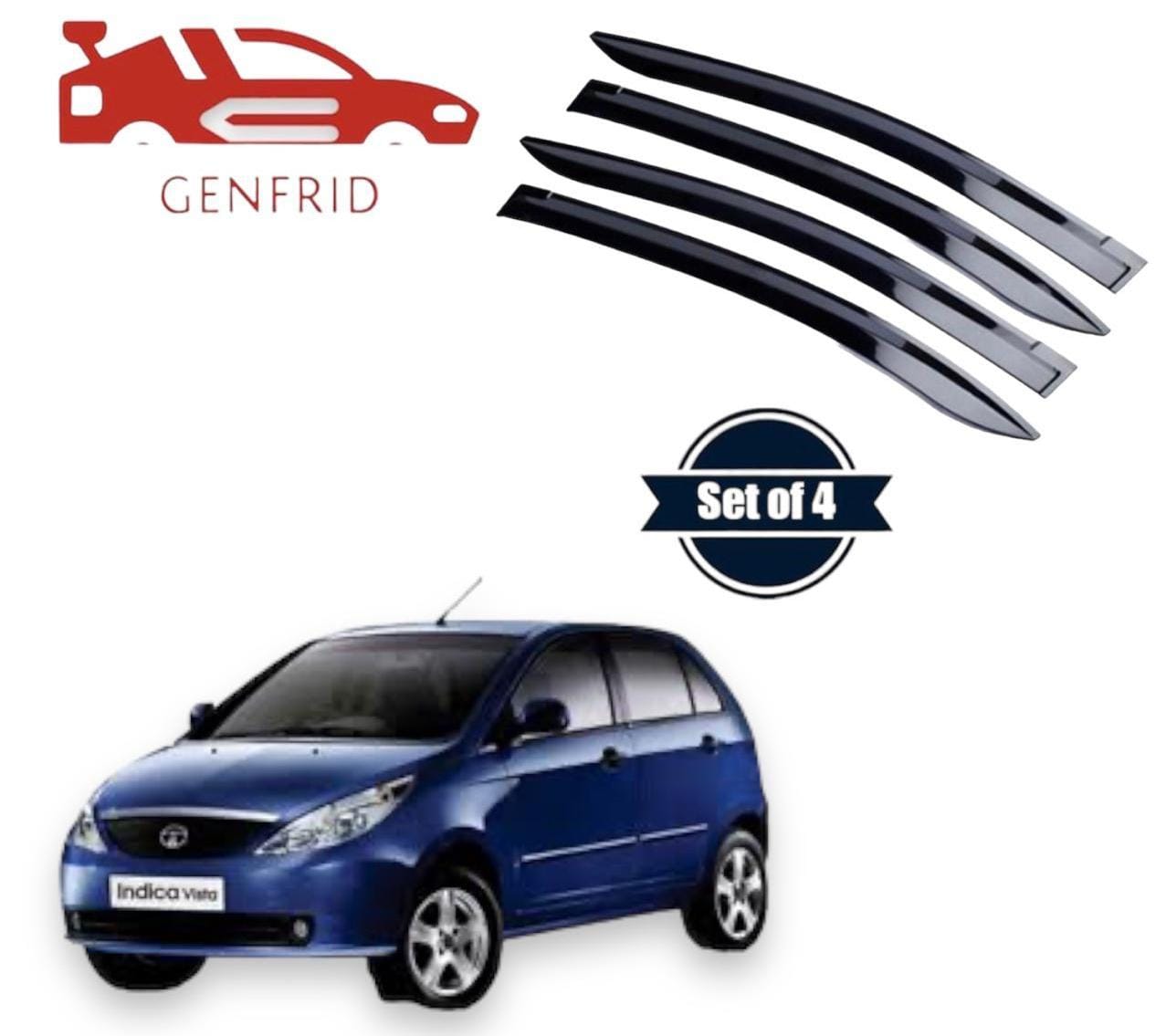Genfrid Unbreakable Car Door Window Visor For Tata Indica Vista