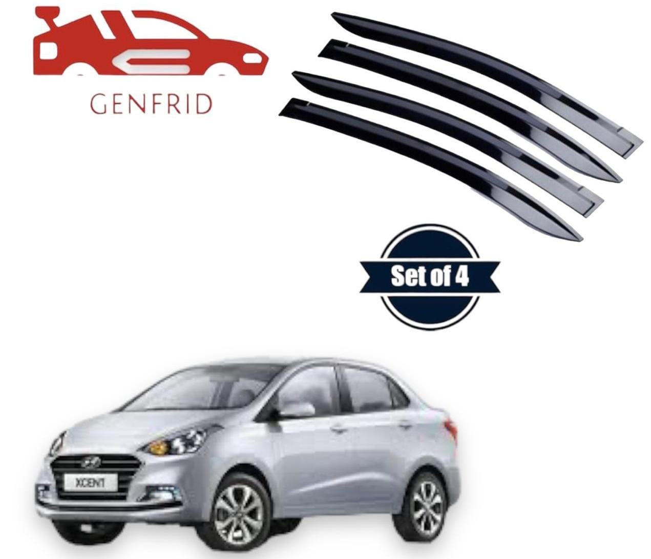 Genfrid Unbreakable Car Door Window Visor For Hyundai Xcent