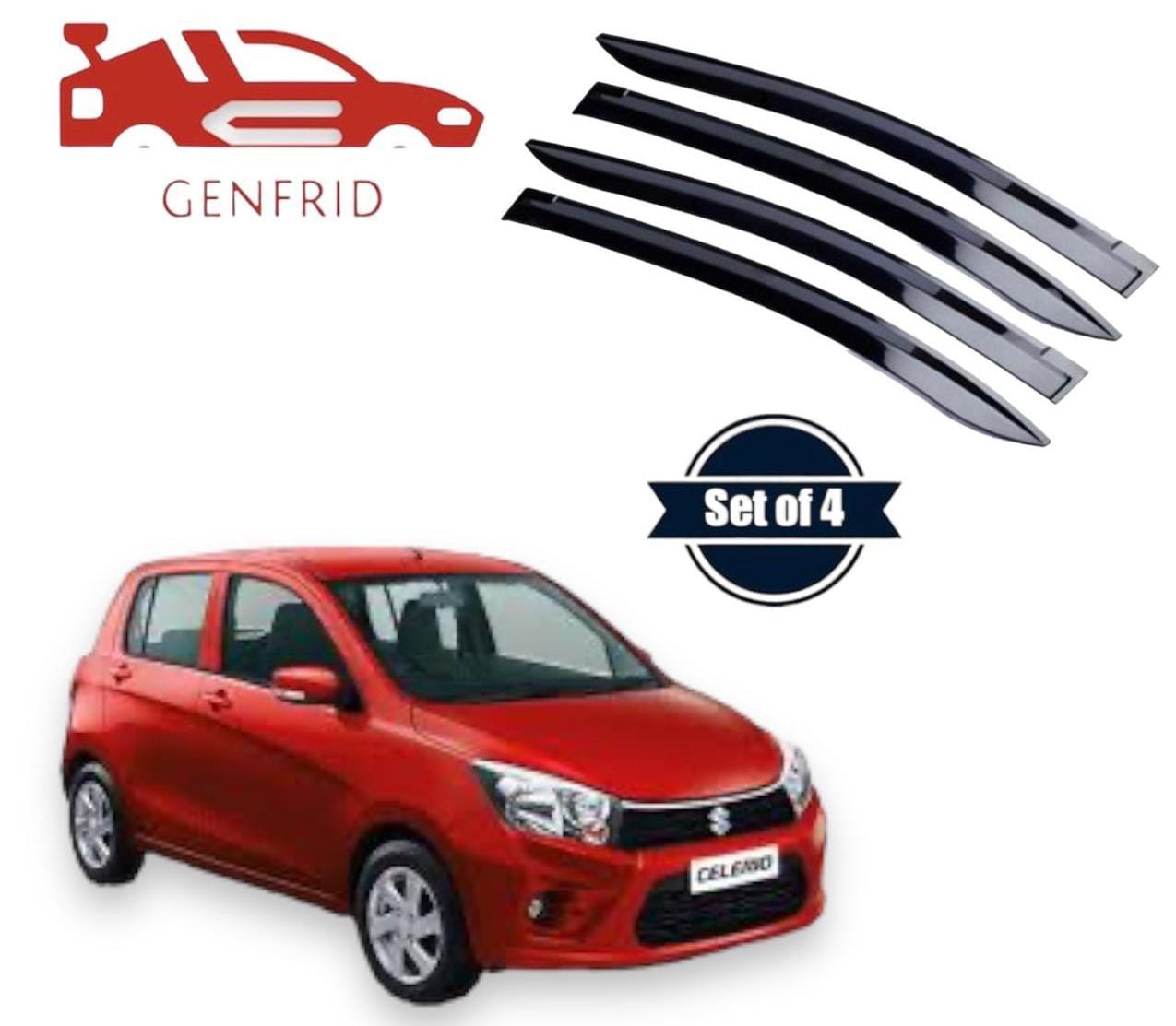 Genfrid Unbreakable Car Door Window Visor For Maruti Celerio 2017-21