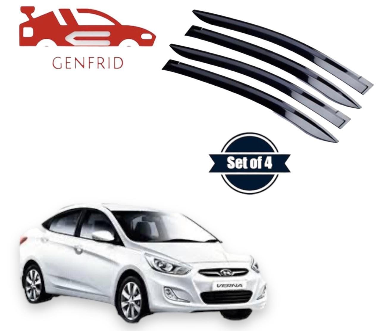 Genfrid Unbreakable Car Door Window Visor For Hyundai Verna