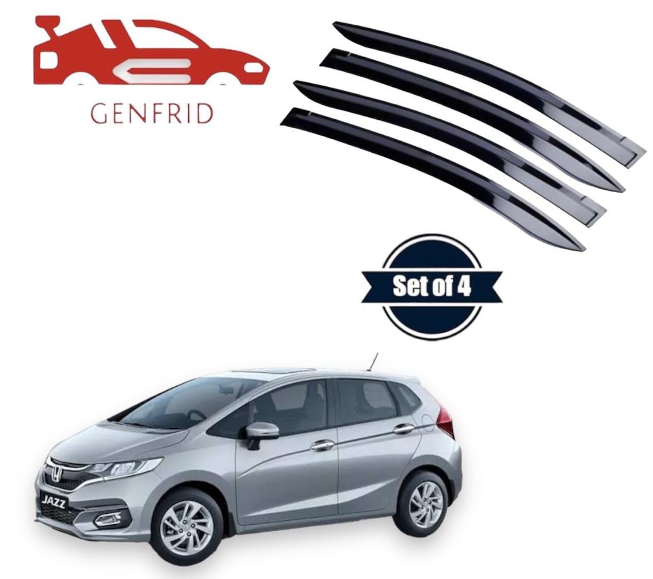 Genfrid Unbreakable Car Door Window Visor For Honda Jazz