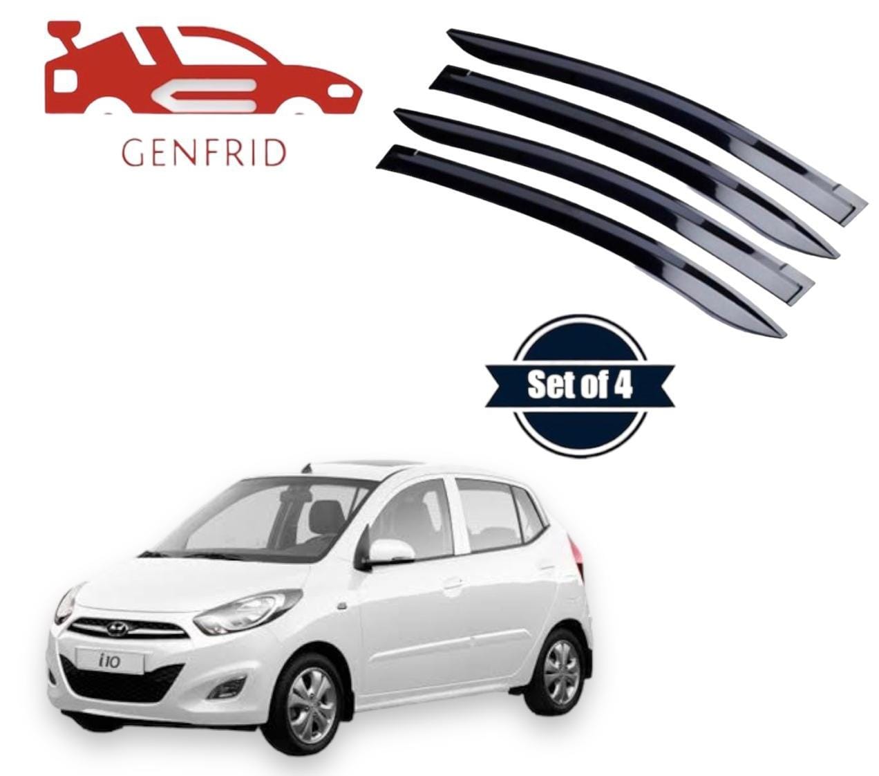 Genfrid Unbreakable Car Door Window Visor For Hyundai I10