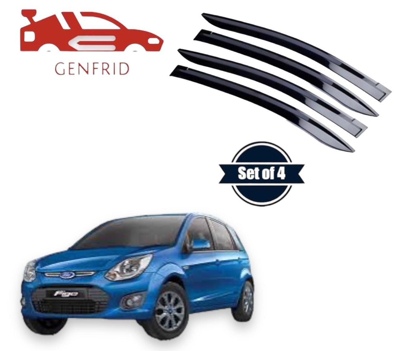 Genfrid Unbreakable Car Door Window Visor For Ford Figo
