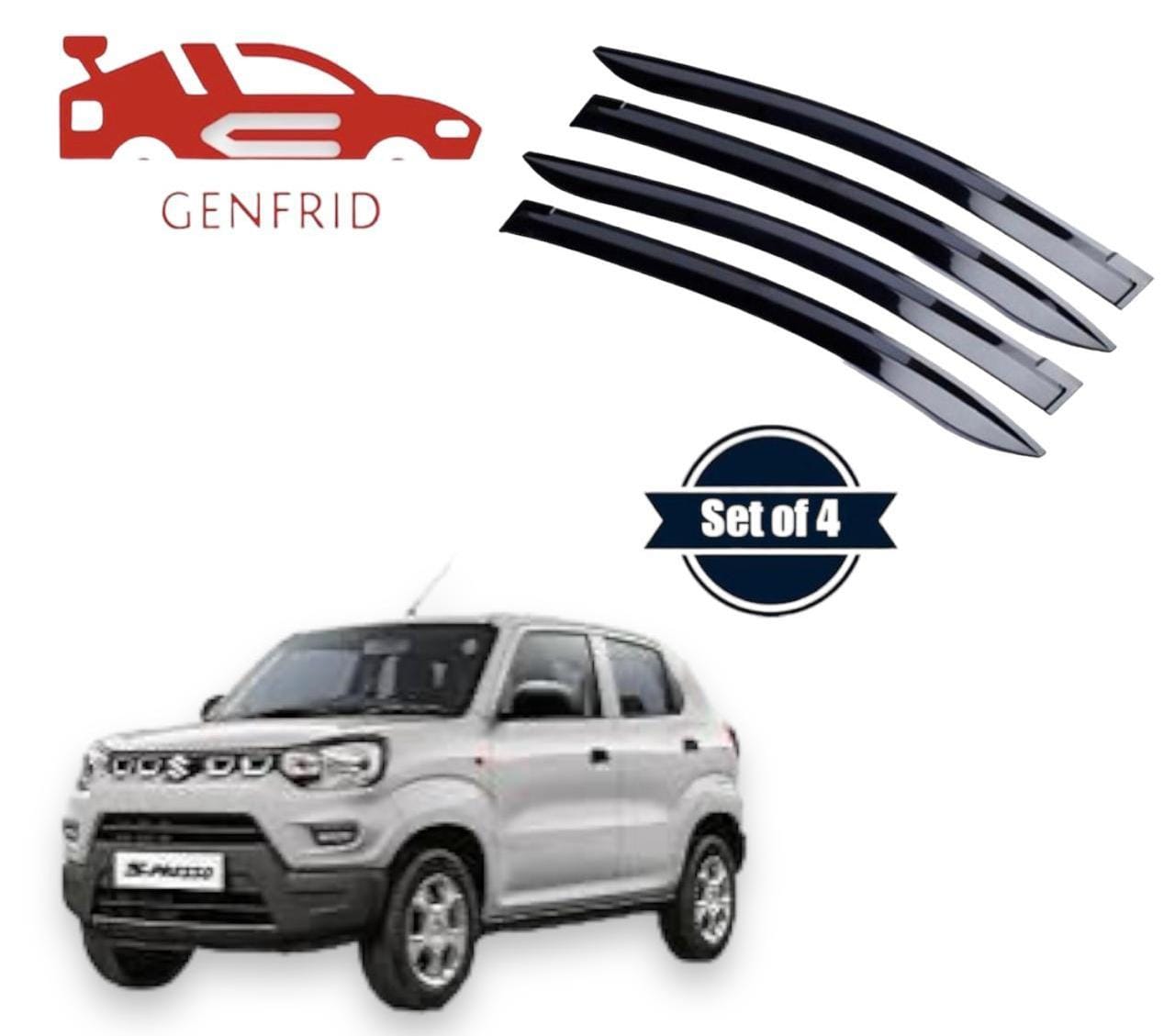 Genfrid Unbreakable Car Door Window Visor For Maruti Spresso