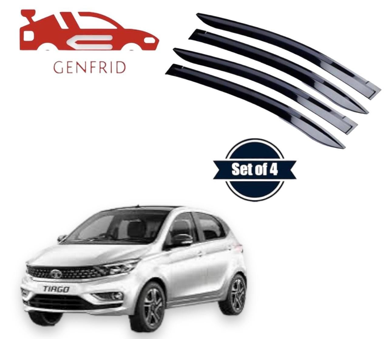 Genfrid Unbreakable Car Door Window Visor For Tata Tiago