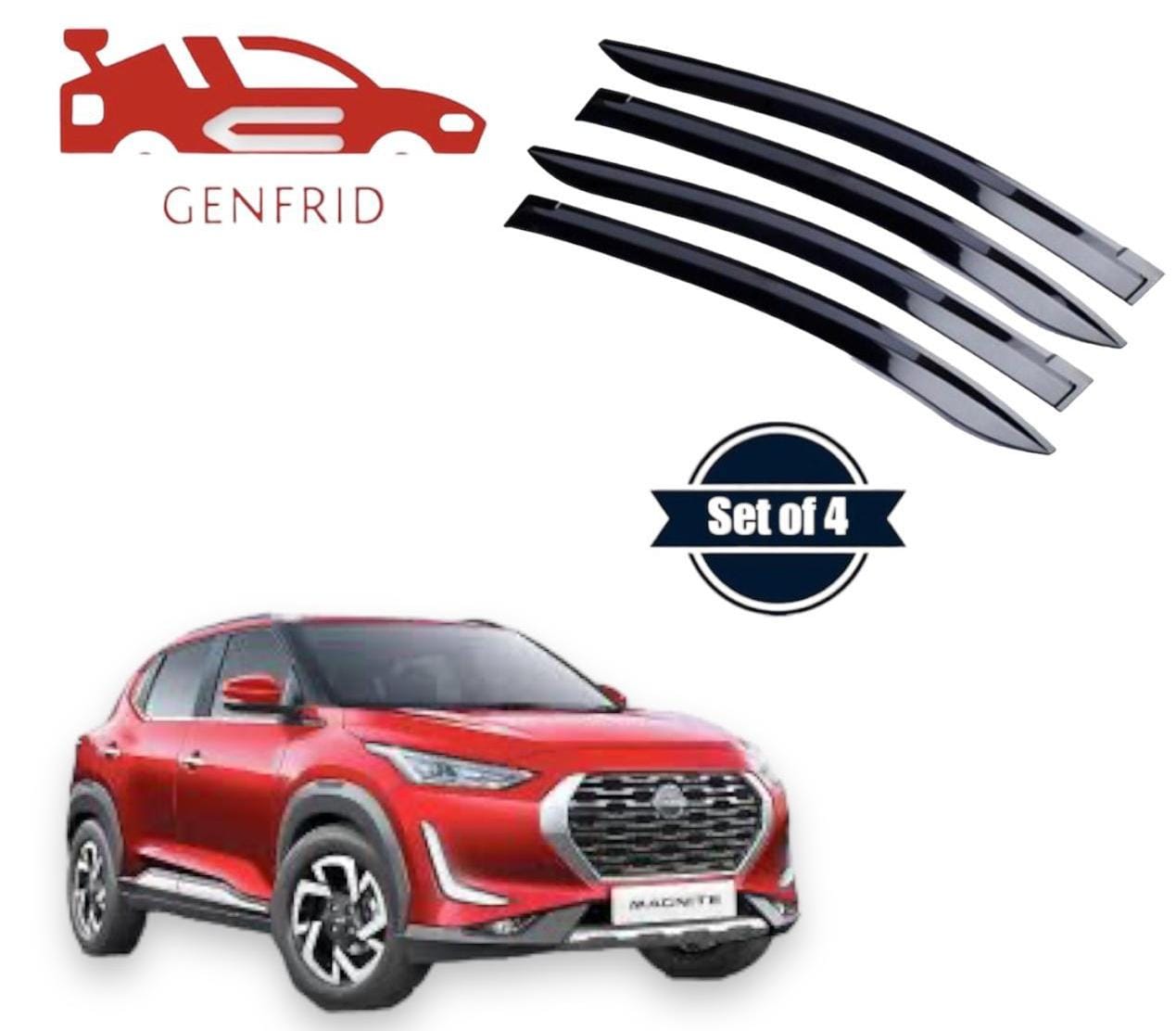 Genfrid Unbreakable Car Door Window Visor For Nissan Magnite