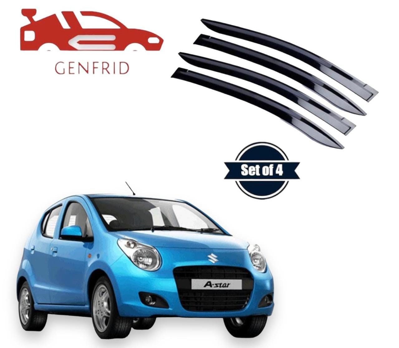 Genfrid Unbreakable Car Door Window Visor For Maruti Astar