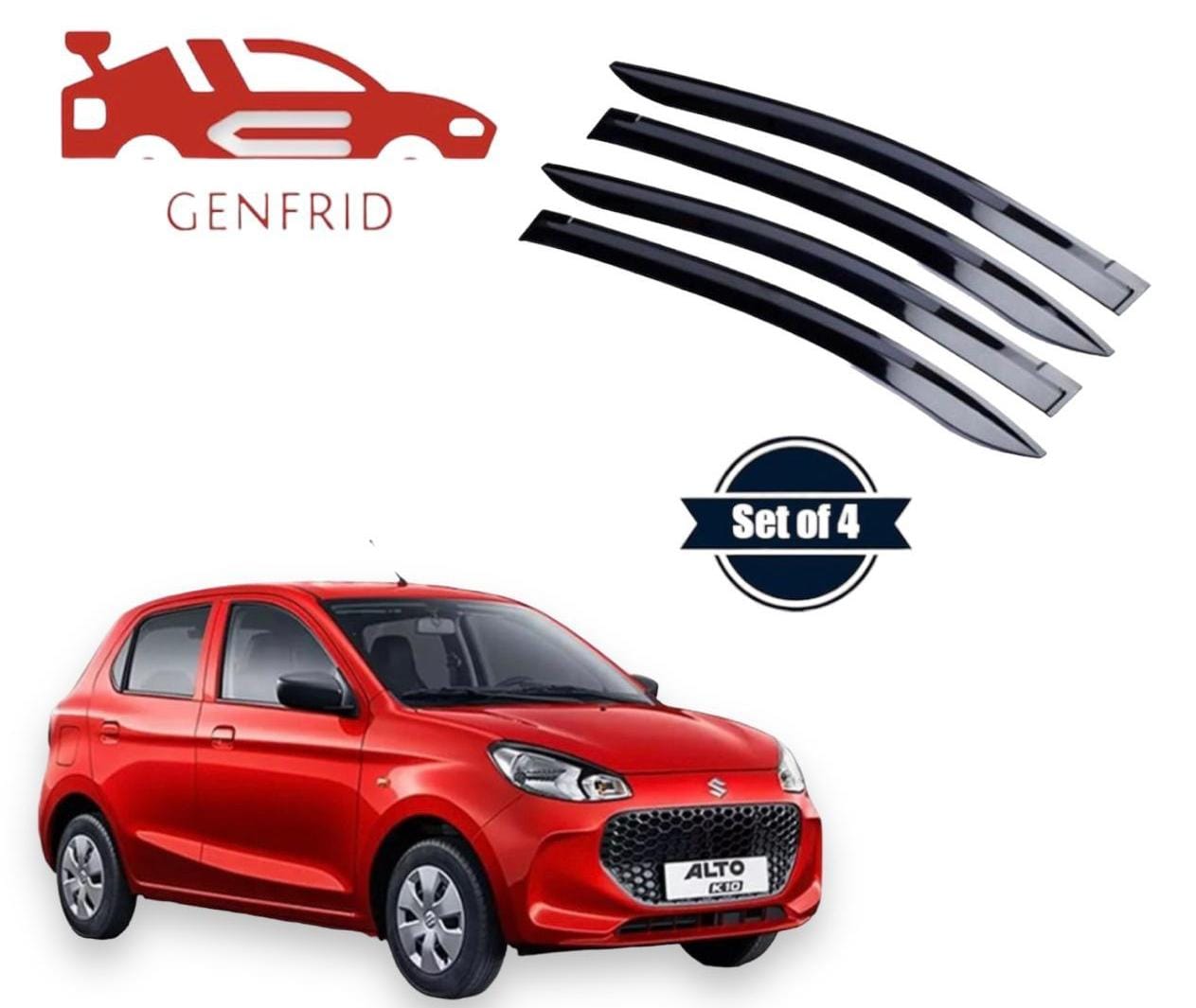 Genfrid Unbreakable Car Door Window Visor For Maruti Alto k10 2022