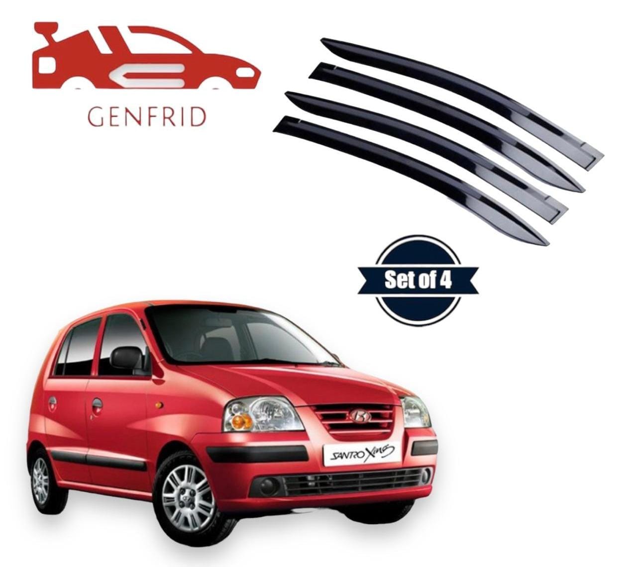 Genfrid Unbreakable Car Door Window Visor For Hyundai Santro xing