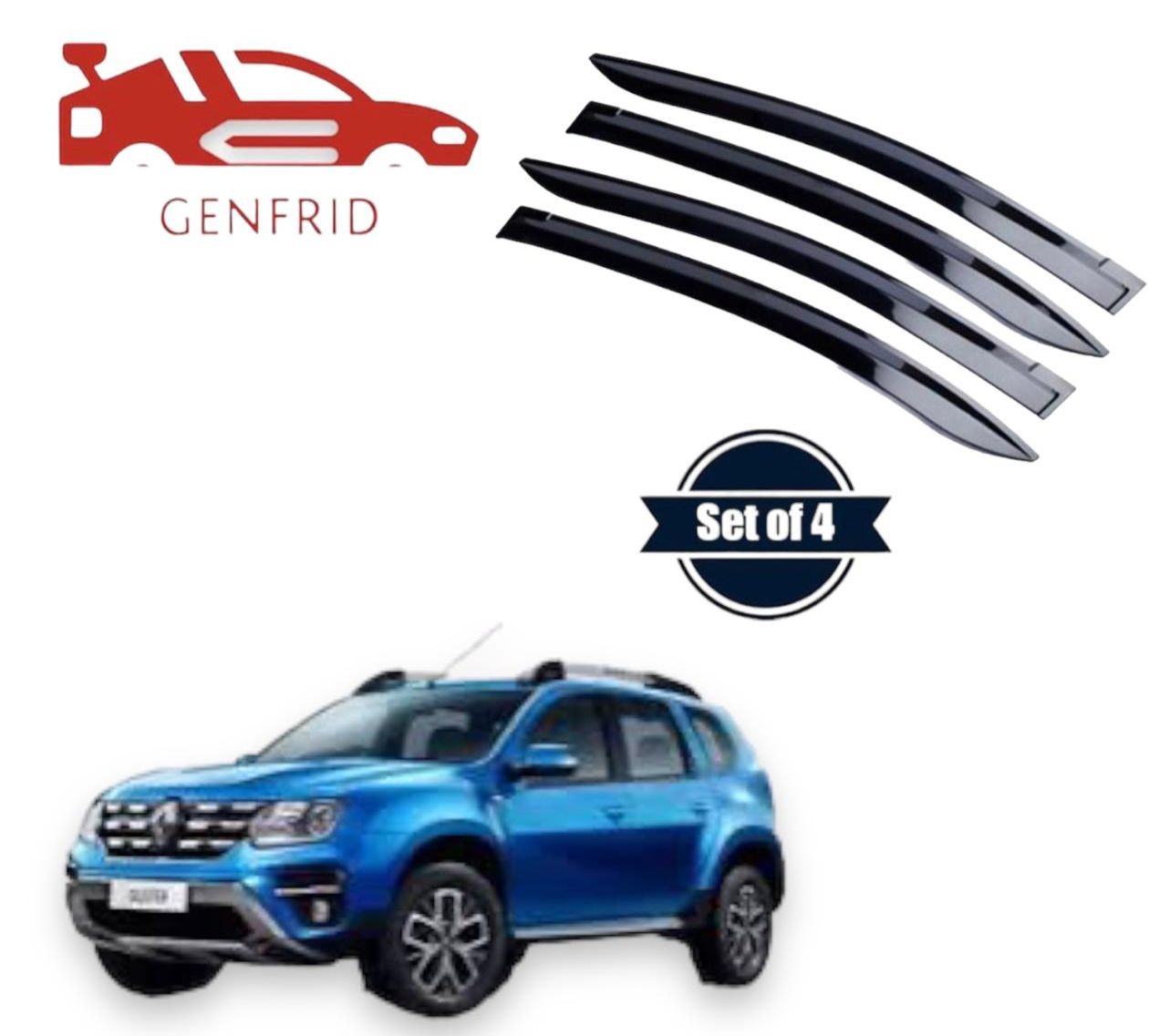 Genfrid Unbreakable Car Door Window Visor For Renault Duster