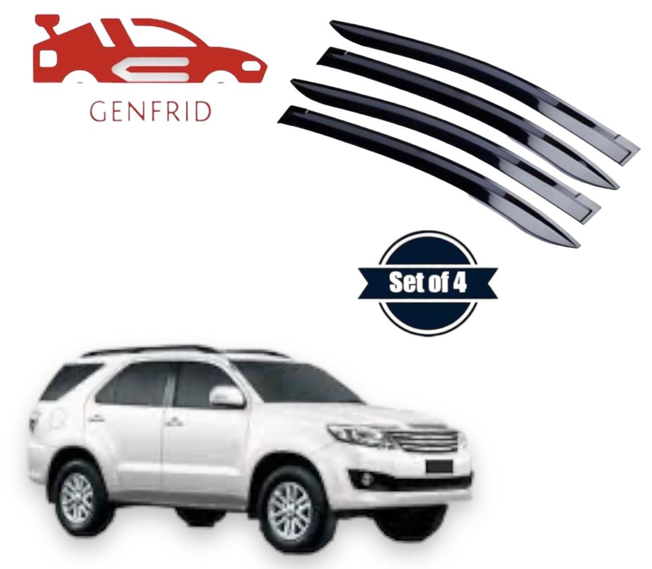 Genfrid Unbreakable Car Door Window Visor For Toyota Fortuner
