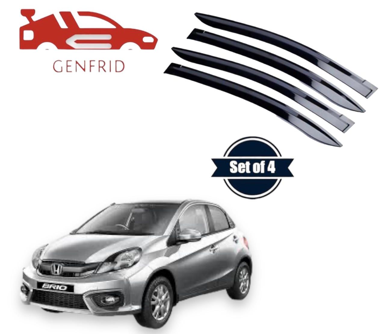Genfrid Unbreakable Car Door Window Visor For Honda Brio