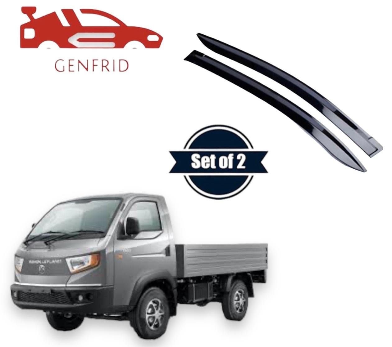 Genfrid Unbreakable Car Door Window Visor For Mini Truck Ashok Leyland Bada Dost