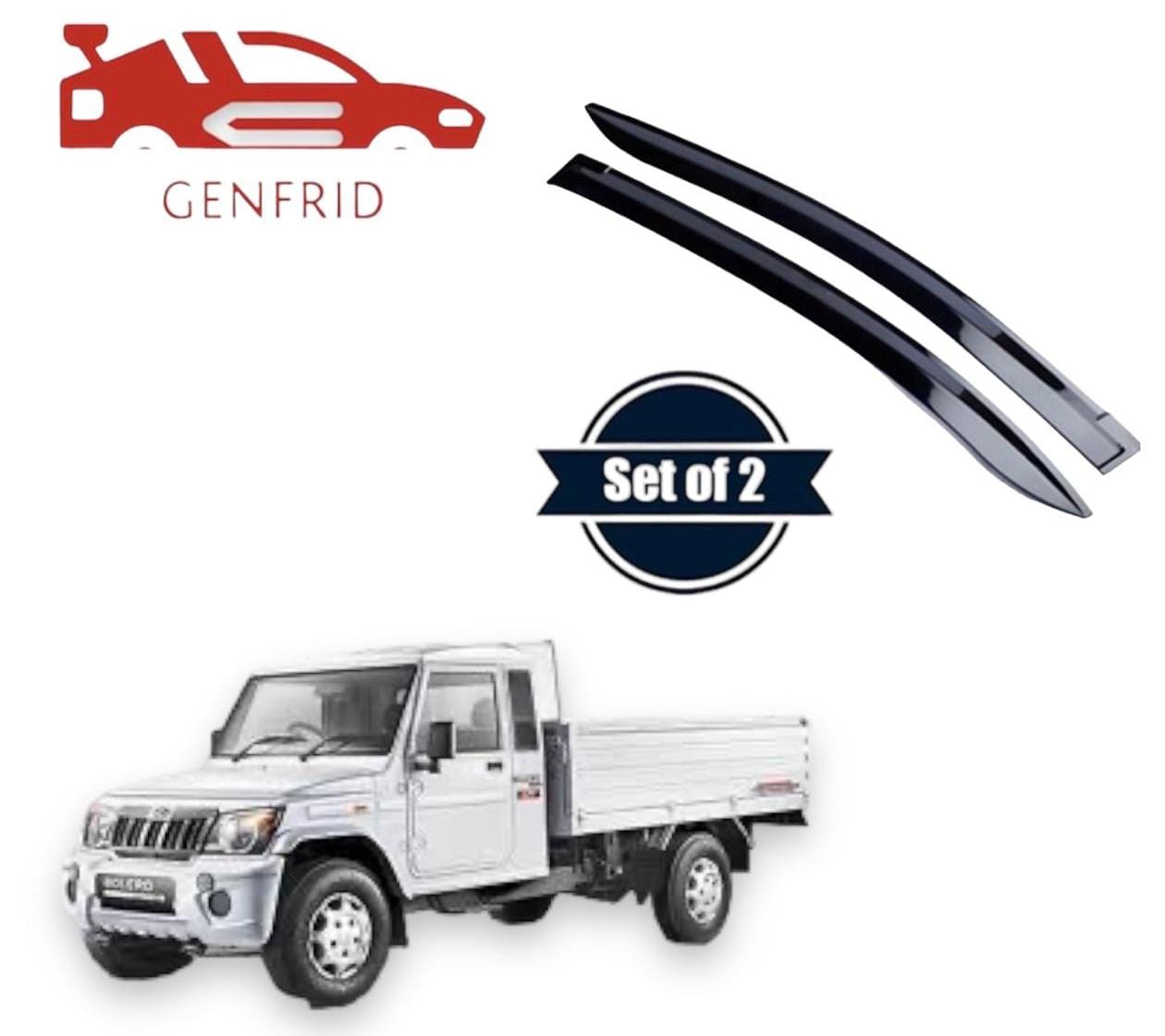 Genfrid Unbreakable Car Door Window Visor For Mini Truck Bolero Pickup