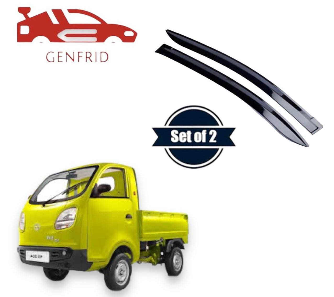 Genfrid Unbreakable Car Door Window Visor For Mini Truck Tata Zip