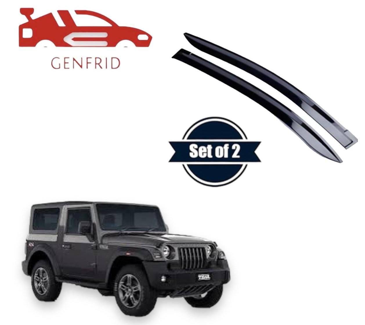 Genfrid Unbreakable Car Door Window Visor For Mahindra Thar 2020