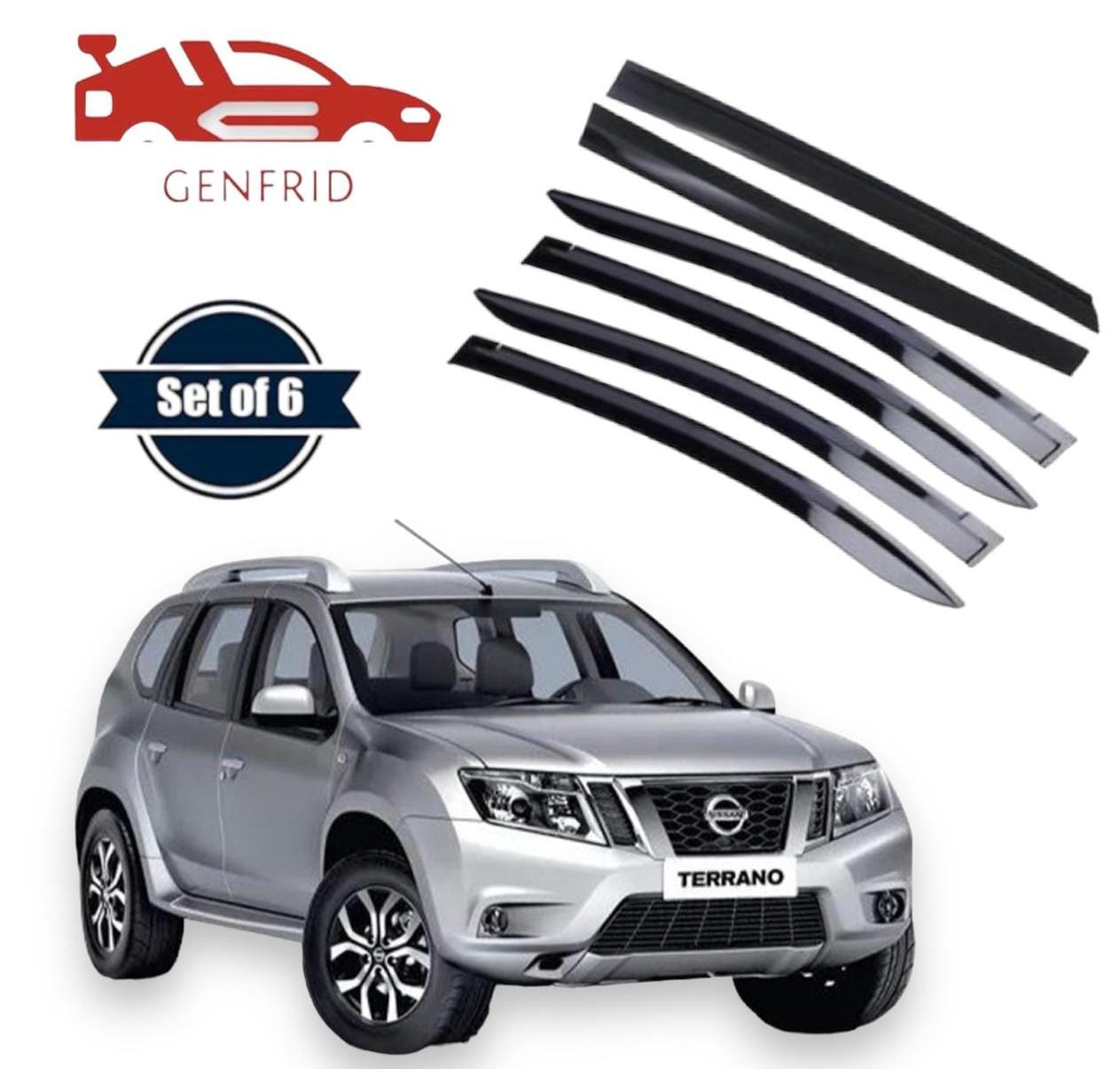 Genfrid Unbreakable Car Door Window Visor For Nissan Terrano